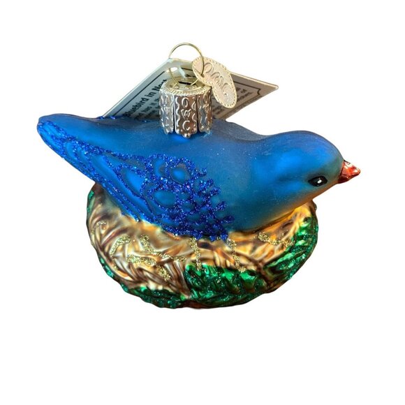 Old World Other - OLD WORLD CHRISTMAS 3” Bluebird In Nest Christmas Holiday Ornament NWT
